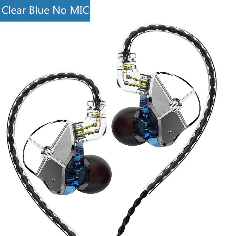 Blue no mic Новинка TRN ST1 1DD+ 1BA гибридные наушники-вкладыши HIFI спортивные наушники со съемным кабелем BL03 ZST ZSN V80 V90 ES4 V10 T2 - Цвет: Blue no mic