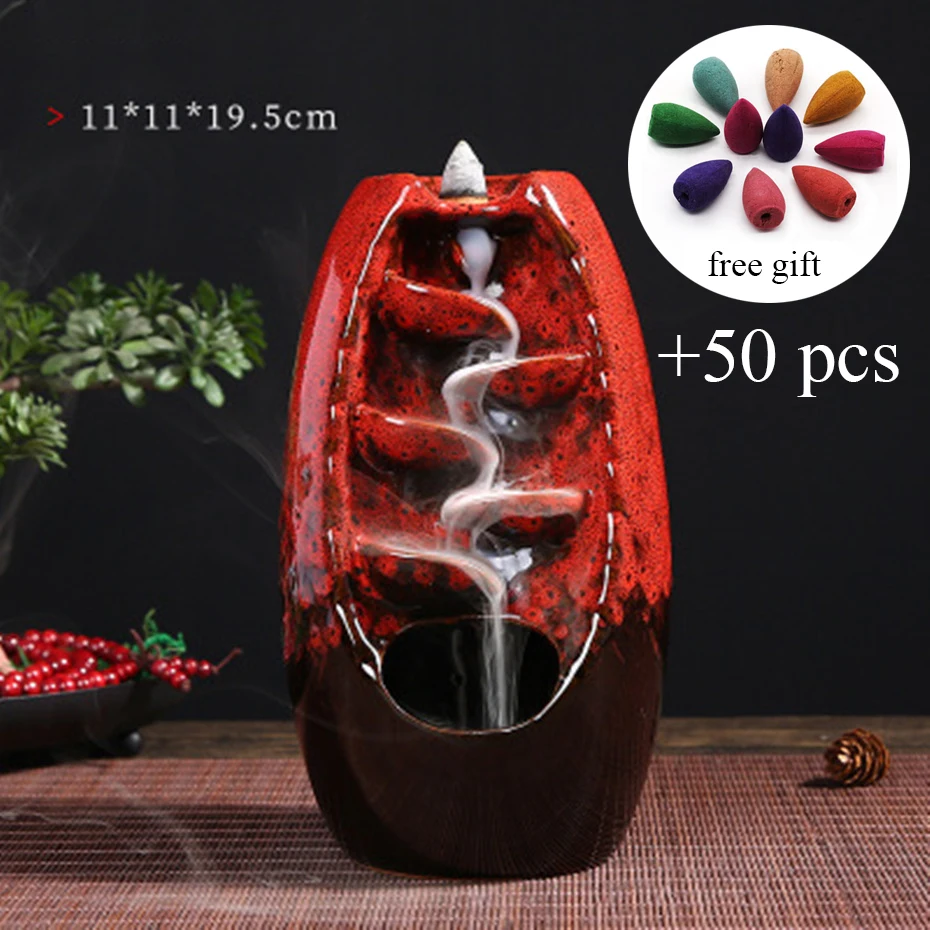 Держатель для ладана керамический обратный поток водопад курильница дыма