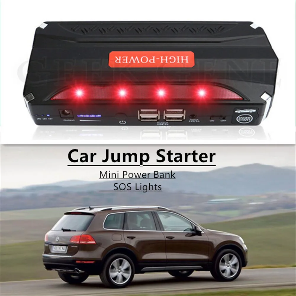 Экстренный автомобильный Jump Starter Мощность банк 12000mAh 12V 600A пусковое устройство бензин дизельный автомобиль Зарядное устройство для автомобиля Батарея усилитель CE