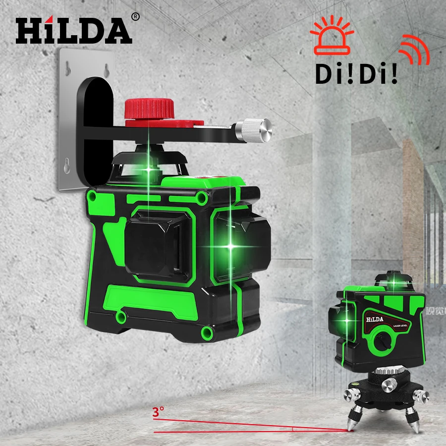 Laser Level 12 Lines 3D Level Self-Leveling 360 Horizontal And Vertical Cross Super Powerful Green Laser laser level
