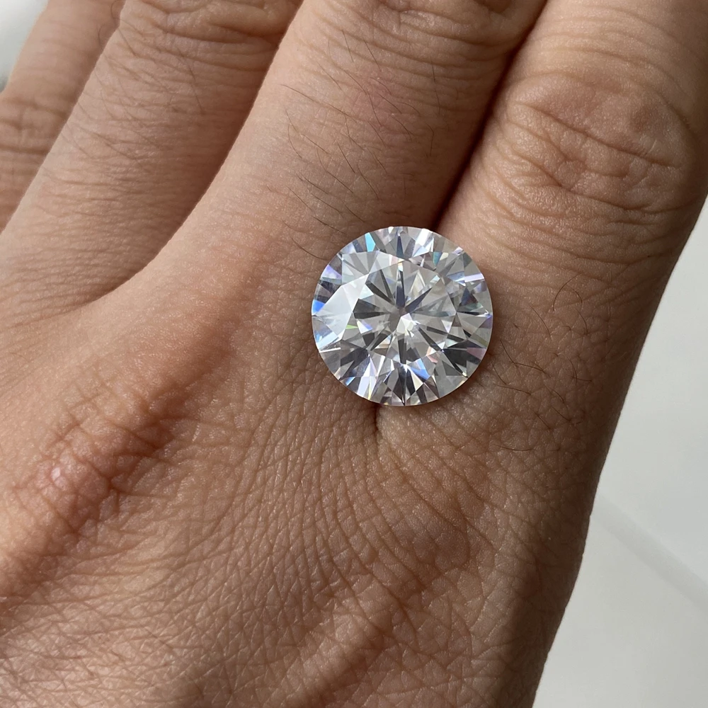 Grown  Loose moissanite diamond 12mm D Color 6 ct VVS1 Excellent Cut loose Moissanite stone for fashion Ring