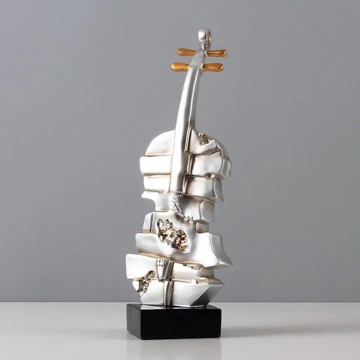 Silver Современный смоляный музыкальный инструмент скрипка орнамент Статуэтка домашний декор подарки ремесла, бар художественная работа дисплей, статуэтка поп - Цвет: Silver