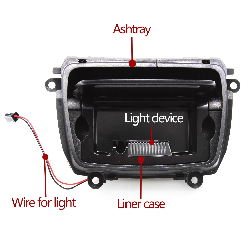 Car Ashtray Box Upgraded Interior Car Central Console Ashtray Smoke Ash Tray Assembly for BMW F10 F11 F18 520 523 525 528 530 535 51169206347