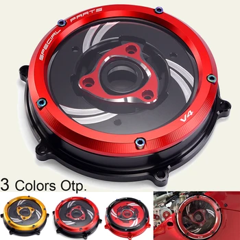 

For Ducati Panigale V4S V4 Speciale 2018 2019 CNC Racing Clear Clutch Cover with Spring Retainer R Motorcycle Engine Accessories
