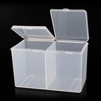 

Double Grids Transparent Cotton Sheet Container Portable Storage Case Makeup Organizer Make-up Cotton Pad Box Cotton Swab Box