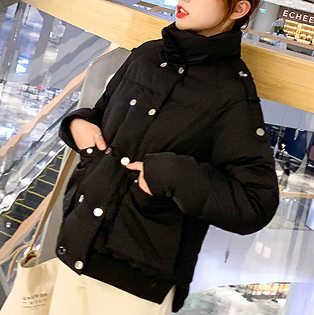 Стильная верхняя одежда больших размеров, пальто на молнии, модные женские однотонные парки с хлопковой подкладкой, куртки, теплое пальто с длинными рукавами