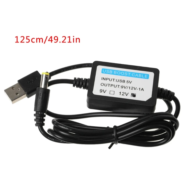 USB auf DC Adapterkabel 1m 5V auf 12V 5.5x2.1mm Step-up Stromkabel