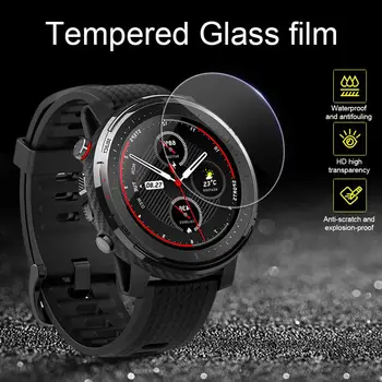 

Replacement Tempered Glass Film Smartwatch Screen Protector 9H Hardness Protective Film for Amazfit Stratos 3 Smart Bracelet
