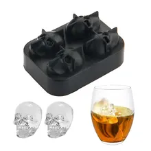 Силиконовый Череп Форма лоток с формой для кубиков льда Скелет льдогенератор Шоколада Плесень DIY для бара вечерние виски красное вино коктейль