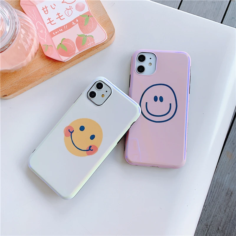 Чехлы для телефонов Blue Ray с милой улыбкой для iphone 11 11Pro Max X XS Max 6 6S 7 8 Plus, мягкая гладкая задняя крышка IMD для пар