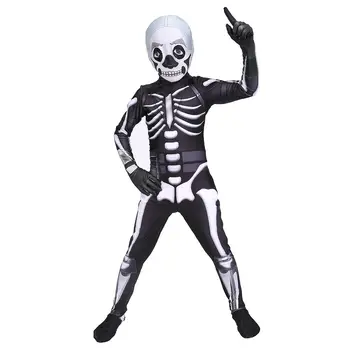 

Kids Men's Halloween Fortress Night Skull Trooper Skeleton Cosplay Zentai Costume Bodysuit X'mas birthday gift toys