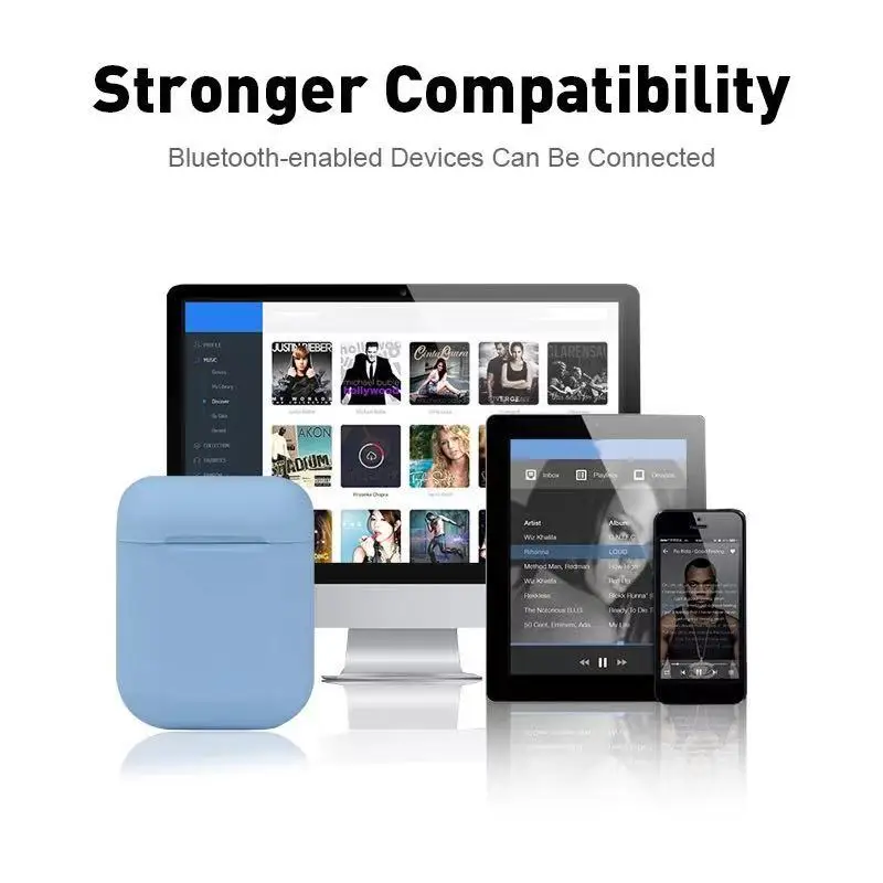 I12 tws беспроводные наушники Bluetooth наушники 3D стерео звук гарнитура i20 30 Спортивные цветные наушники-капли для Iphone Xiaomi samsung