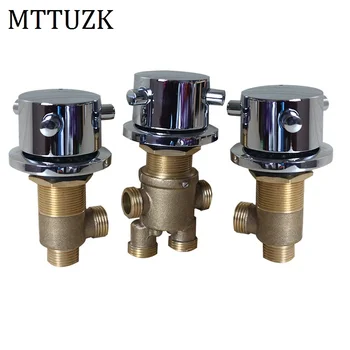 MTTUZK ทองเหลือง Chrome FINISH อ่างอาบน้ําร้อนและน้ําเย็นควบคุมวาล์วอาบน้ําผสมอ่างอาบน้ําก๊อกน้ําชุด 3 ชิ้นก๊อกน้ํา 1