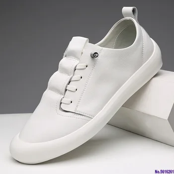 

Concise Men PU Casual Shoes Fashion Leisure Lace-Up Flat Vulcanize Shoes Low Cut Sewing Spring Autumm Breathable Boys Sneakers