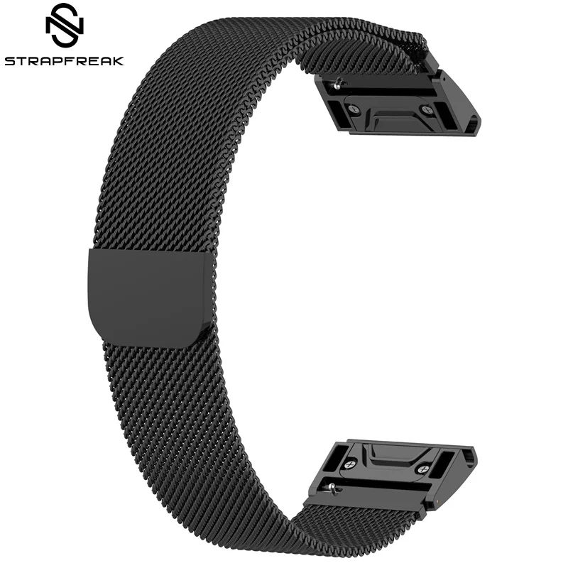 Миланский ремешок для часов Garmin Fenix 5X5 5S Plus 3 3 HR Forerunner 935, быстроразъемный удобный ремешок для запястья 26 мм 22 мм 20 мм - Цвет ремешка: black