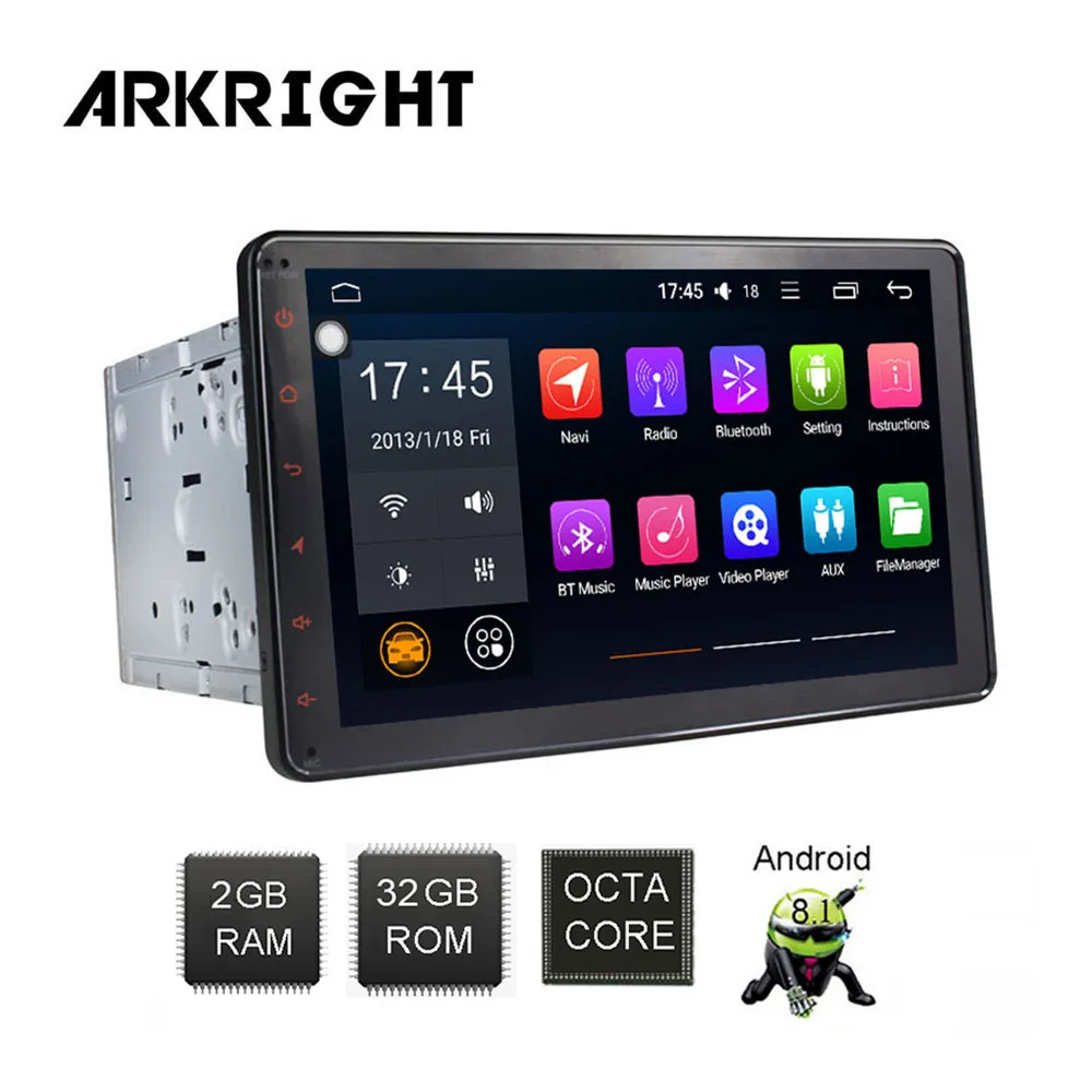 ARKRIGHT " 2din автомобильный радиоприемник gps Android 8,1 автомобильный мультимедийный плеер Восьмиядерный 32 Гб системный блок ips экран с DSP 4G