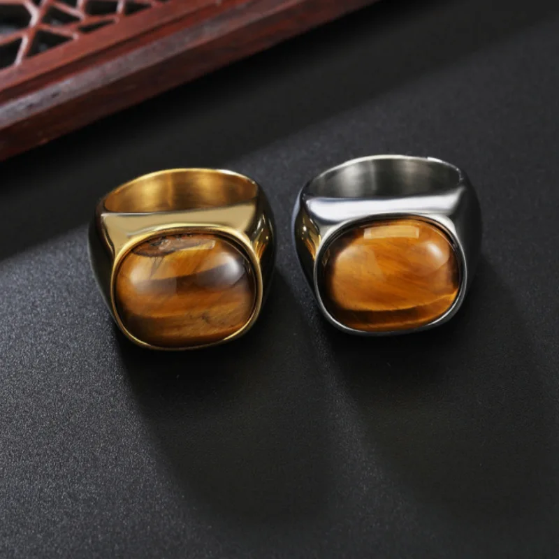 HNSP модное натуральное кольцо золотое с камнем для мужчин ювелирные изделия мужские кольца Anel Большие размеры