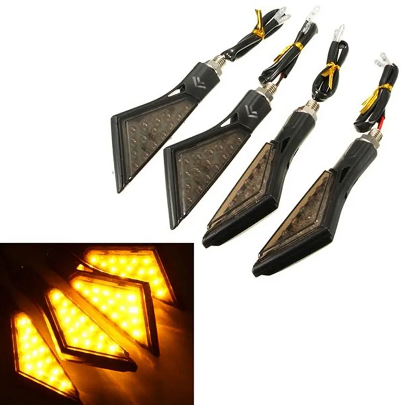 15LED поворотники мотоцикл 10 мм ATV сигнальный мигалка Индикатор мотоцикл поворотный мигающий светильник Янтарный 12 в задний сигнальный светильник