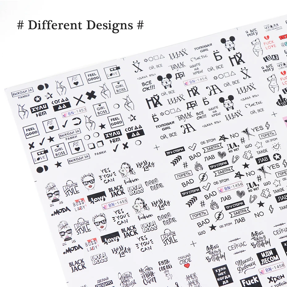 12 видов конструкций наклейки для ногтей с буквами, сексуальные наклейки для ногтей, губы, поцелуй, девушка, Водные Наклейки, слайдер, любовь, сердце, дизайн ногтей, тату, маникюрный наконечник, LYBN1453-1464
