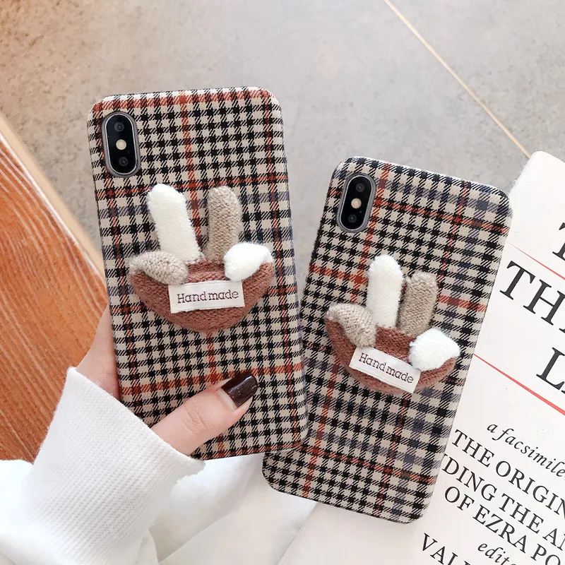 Matte Plush Grid Case For iPhone 11 Pro Max Case Soft Silicone Anti-knock Cover For iPhone 11 X XR XS MAX 7 8 6 6S Plus Coque