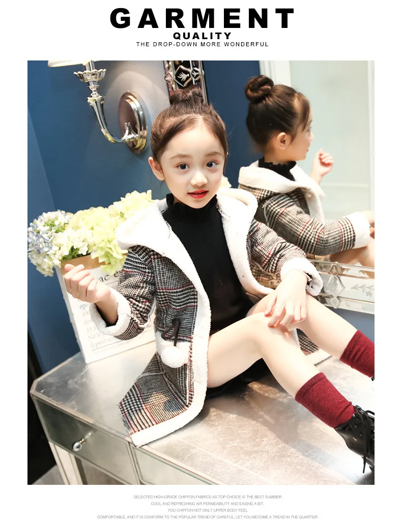 Yingying Babe/осенне-зимняя одежда для девочек; Новинка года; стильная Вельветовая куртка в западном стиле; плотная Детская одежда среднего и большого размера