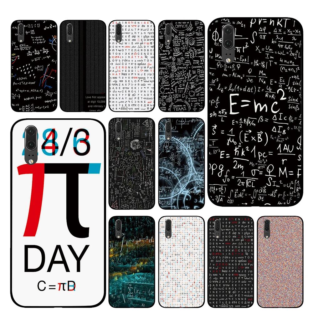 

Maths Formula Digits Pi Black Phone Case for Huawei P30 P20 Mate 10 20 Pro Lite Nova 3 4 3i Cover