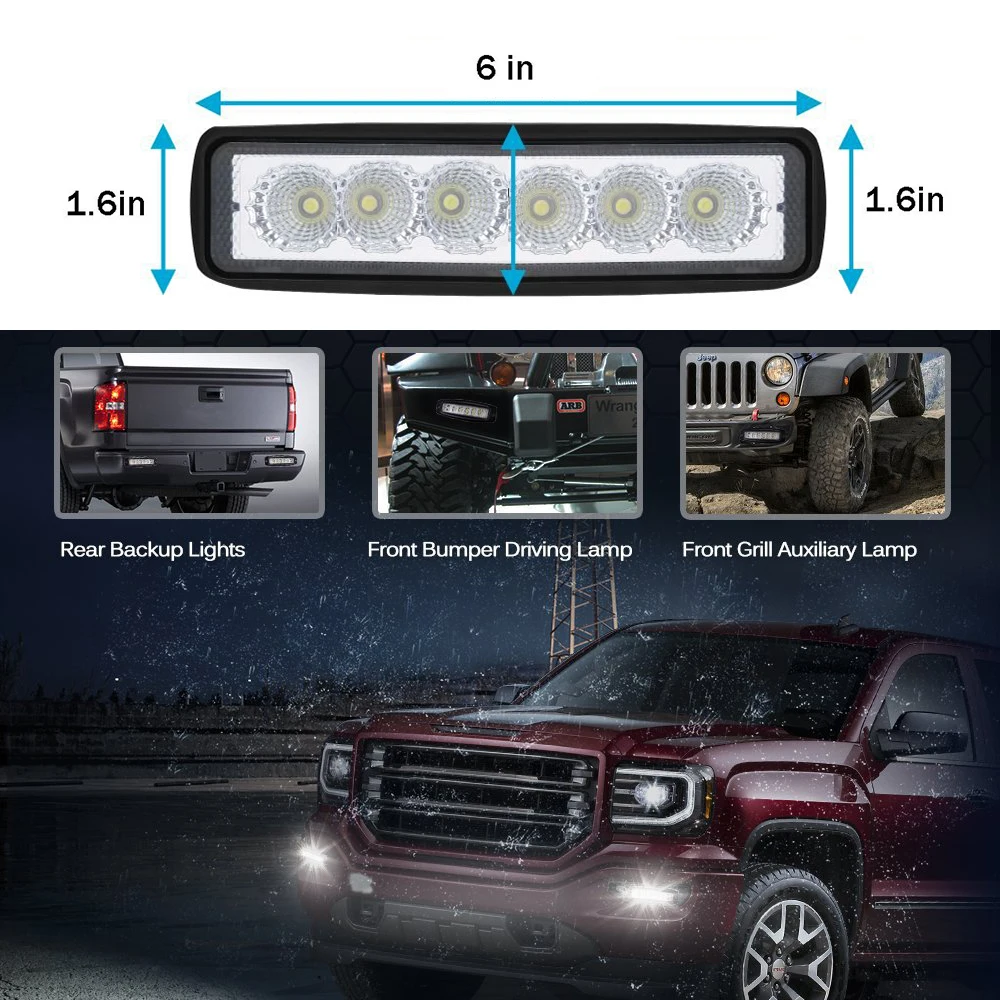 HITWH 2X18 Вт DRL светодиодный рабочий светильник 4WD 12 В 24 В прожектор Точечный светильник для внедорожника грузовика автобуса лодки противотуманный светильник ATV Дневной ходовой светильник