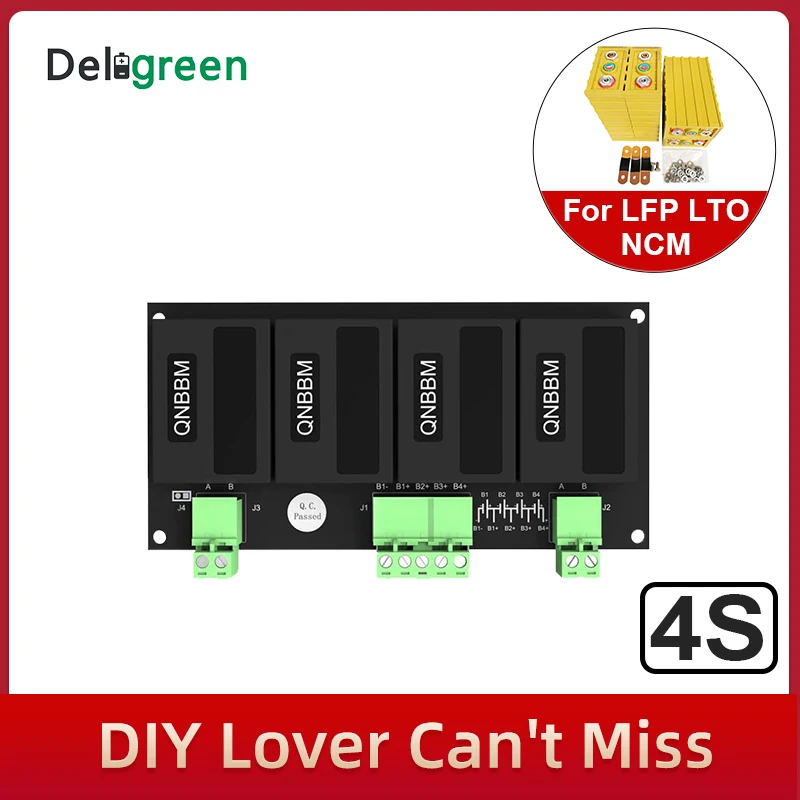 QNBBM 4S 12V Lithium Battery Equalizer Balancer BMS for Li-ion LiFePO4 LTO LiNCM LMO 18650 DIY Pack Protection