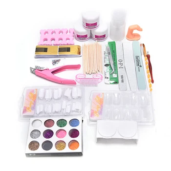

Pro Acryl Kit Nail Manicure Set Met Acryl Vloeistof Nail Glitter Poeder Nail Tips Decoratie Acryl Borstel Nail Art Tool kit