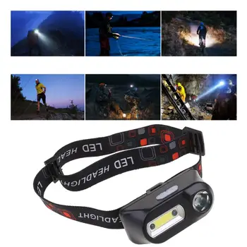 

Outdoor camping Portable mini COB Headlight USB Rechargeable LED Head Light 6 Modes Torch for Hiking Camping headlights