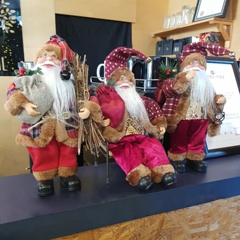 

2021 New Christmas Decor Doll Santa Claus New Year Decoration Navidad Dolls Christmas Children's Gift Toys Home Ornaments 30 Cm