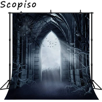 

Scopiso Halloween Photography Backdrops Mysterious Door Horror Nights Photo Background Kids Portrait Background Studio Props