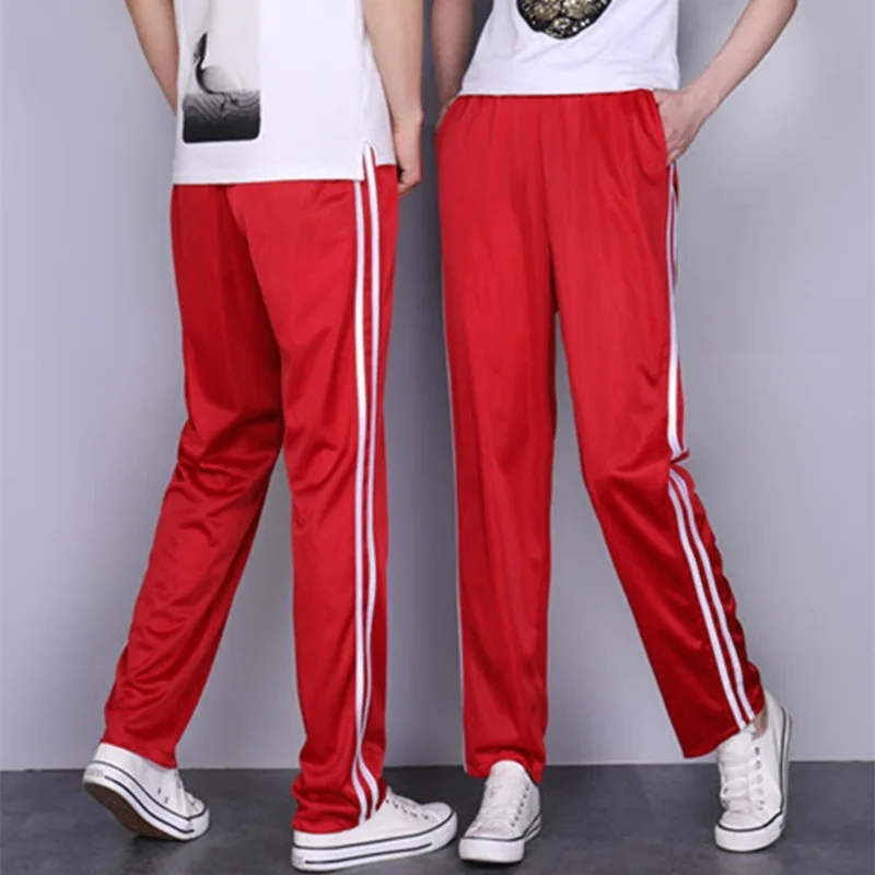 Photo Shoot Two Bars Red Middle School Students School Uniform Pants Primary School High School Fine White Gymnastic Pants Schoo