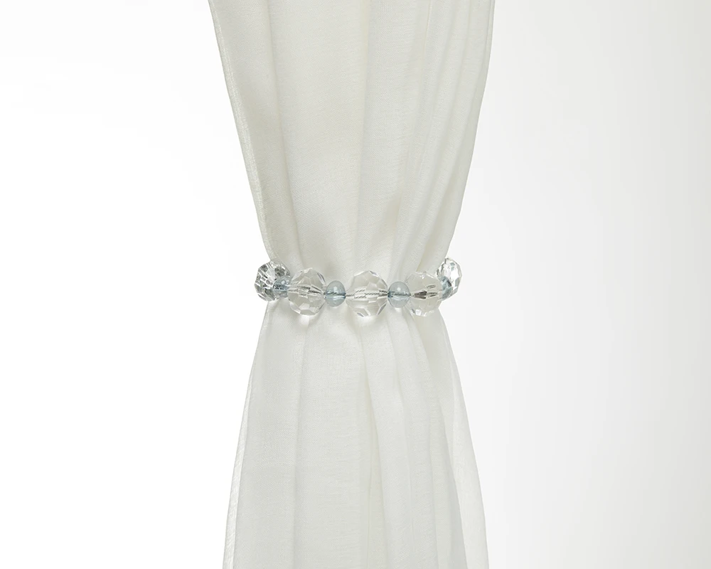 Description Picture 3 of item1Pc Modern Simple Curtain Bandage Korean Style Crystal beads Tiebacks for Curtains with Magnet Curtain Decorative Accessories