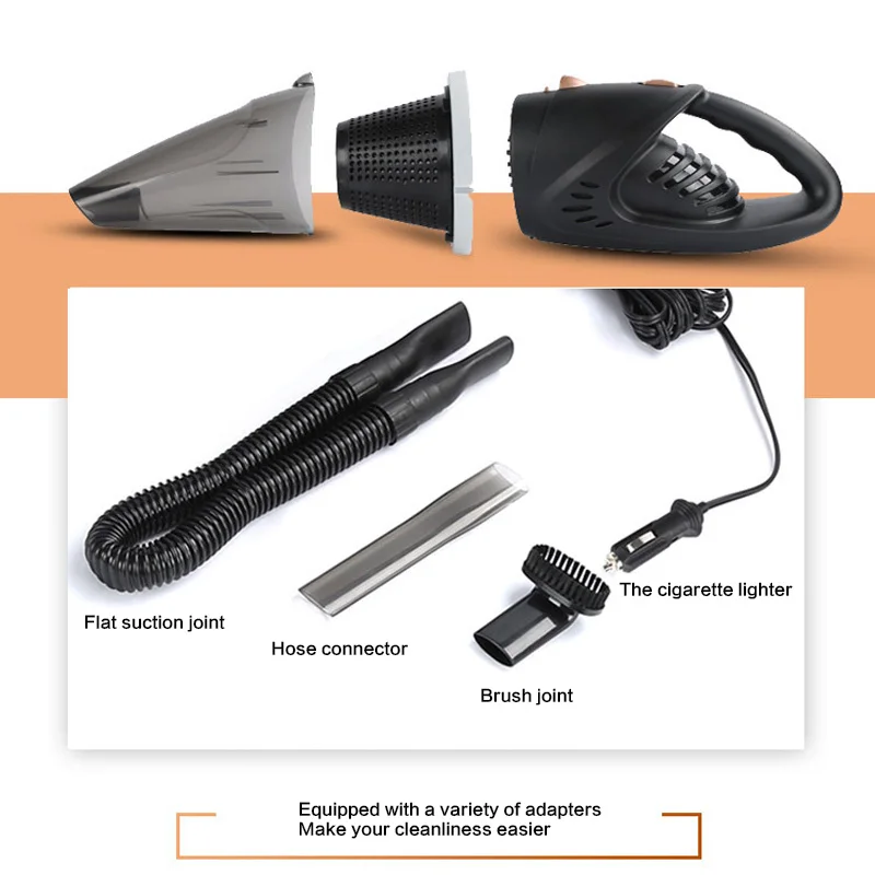 Car Vacuum Cleaner Kit High Powered 12v Handheld Wet and Dry Portable Strong Suction 120w Automotive Carpet Dust Catcher