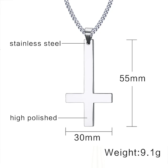 Gungneer Satanic Inverted Cross Pendant Necklace Stainless Steel Devil  Inverted Pentagram Jewelry Accessory | Amazon.com