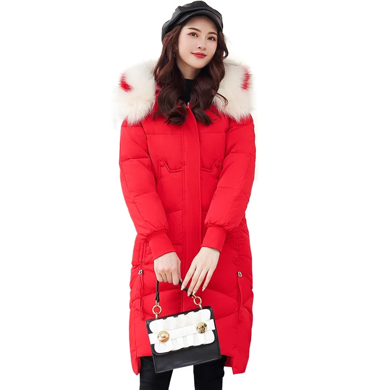 #*Cheap 2019 New Arrival Women Winter Jacket With Thicken Big fur collar Hooded Warm Loose Female Long Parka Padded Coat High Quality
