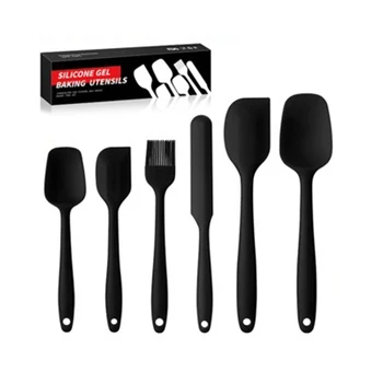 

6-Piece Silicone Spatula Set 450°F Heat Resistant BPA Free Non Stick Rubber Kitchen Scraper Spatulas for Cooking, Baking, Mixing