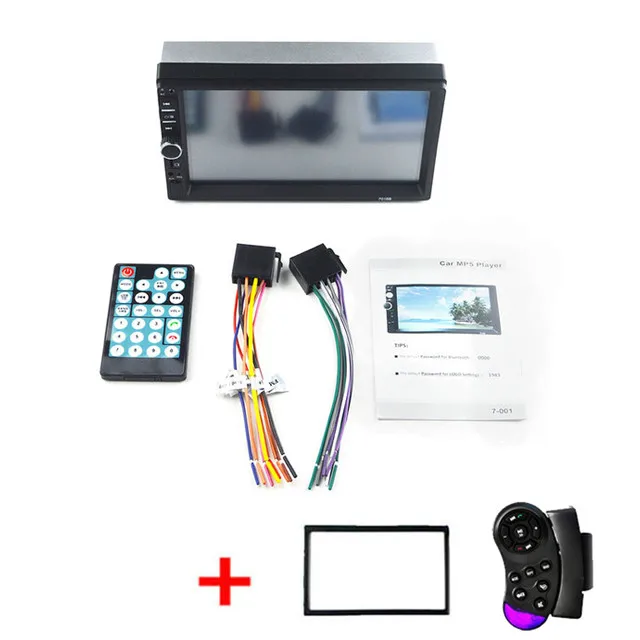 Автомагнитола 2 Din MP5 плеер Bluetooth Handsfree сенсорный экран авто обратное изображение поддержка камеры заднего вида Mirrorlink AUX FM - Цвет: frame-remote