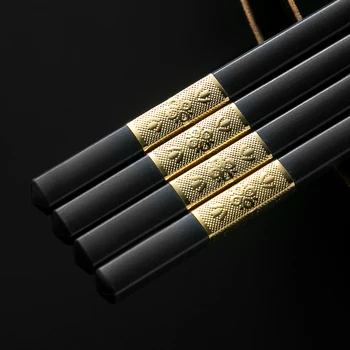 

Luxury Mildew Proof Non Slip Metal Chopsticks Set Stainless Steel Modern Creativity Design Sztucce Zestaw Home Decore EC50CJ