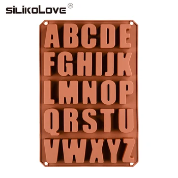 

SILIKOLOVE Big Size Capital English Letter Mold Silicone Mold Alphabet A-Z for DIY Baking Cake Decorating Bakeware Tool