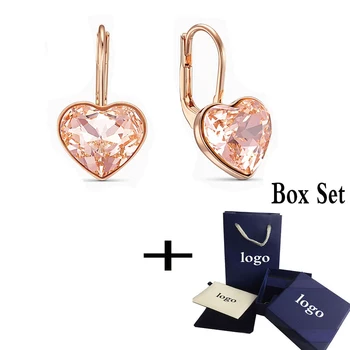 

2020 Fashion Jewelry SWA New BELLA HEART PIERCED EARRINGS Rose Gold Elegant Heart-Shaped Decoration Women Romantic Jewelry Gift