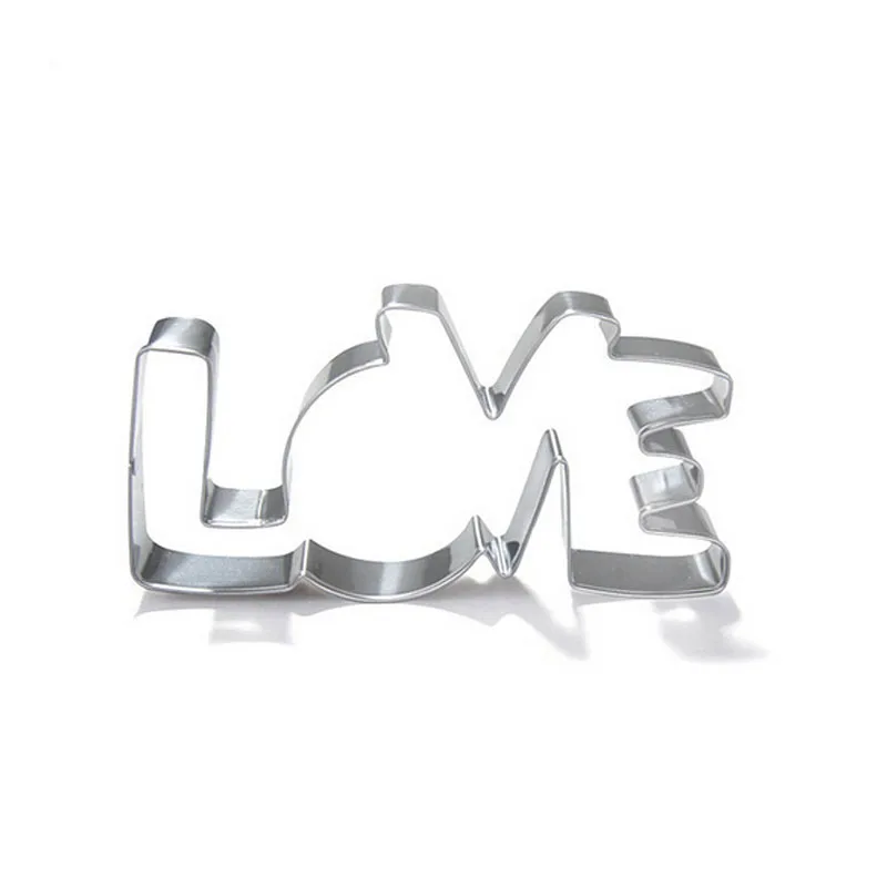 Stainless steel cookie cutter love letter shape mold biscuit bakeware pastry confectionery kitchen tools