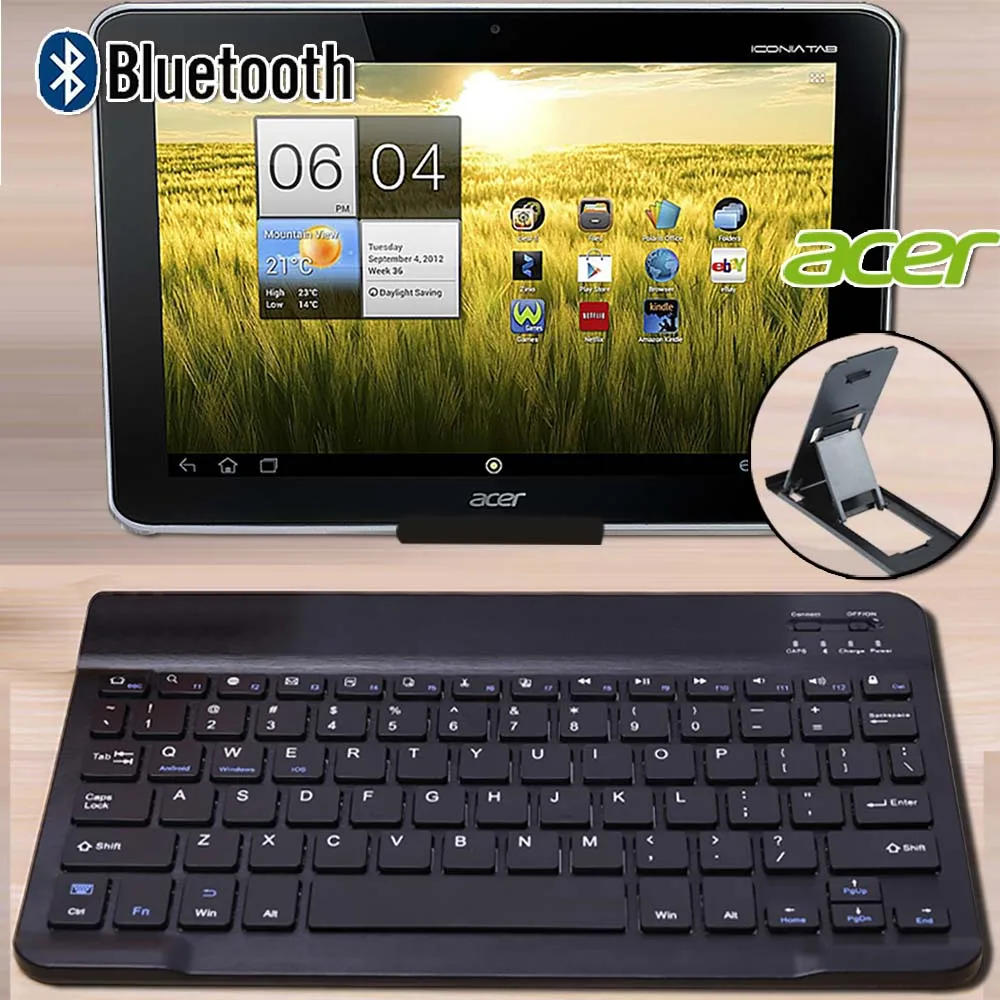 Портативная Bluetooth клавиатура для Acer Chromebook Tab 10/Iconia A3 A10/One 10/Tab A200 A500 A501 беспроводная