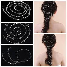 TOPQUEEN HP08 Свадебная лоза Длинные свадебные головные уборы для невесты серебро/золото с жемчугом и кристаллами, свадебные волосы лоза женские украшения для волос