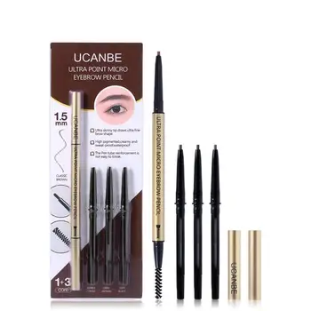 

1 Pc Engraved Long-lasting Eyebrow Pencil Natural Waterproof Double Head Tattoo Eyebrow Pen With 3 Pc Refillable Pen Tips TSLM1