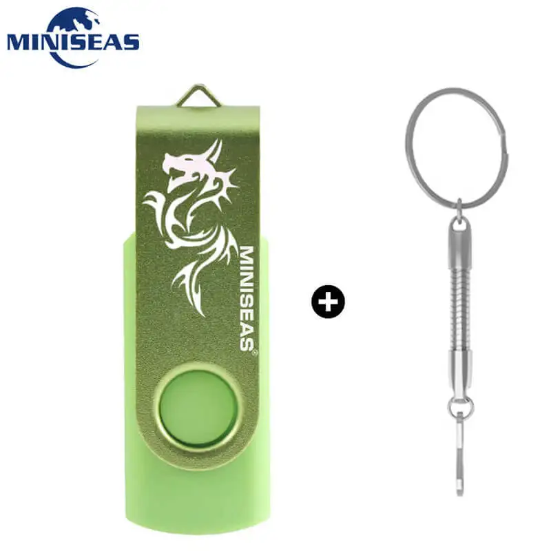 Usb флеш-накопитель 9 цветов Miniseas Dragon Mini 128 ручка-накопитель 32 Memory cle 64 Гб Usb флешка 2,0 Флешка с кольцом для ключей - Цвет: Green