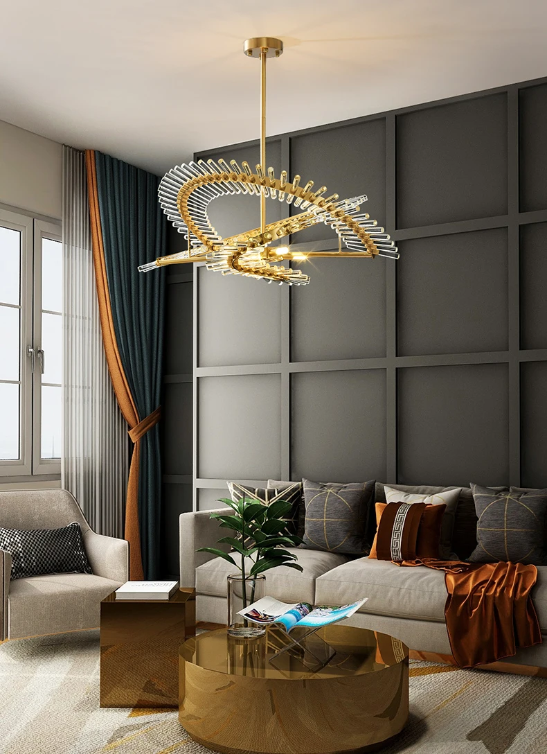 American light luxury glass Pendant lights modern Nordic creative personality designer new living room bedroom led lamp