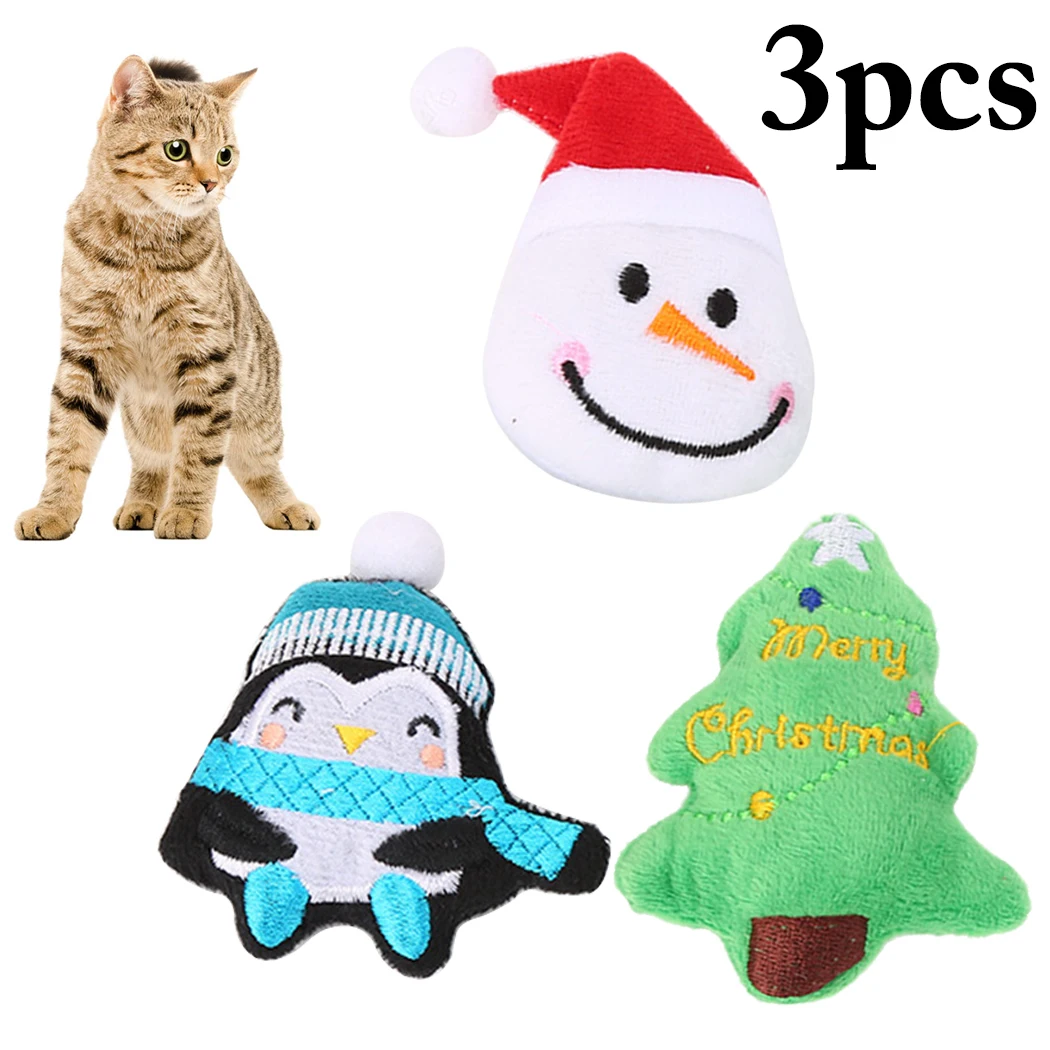 

3pcs Teeth Grinding Catnip Toys Funny Interactive Plush Cat Toy Pet Kitten Chewing Toy Claws Thumb Bite Cat mint Cats Christmas