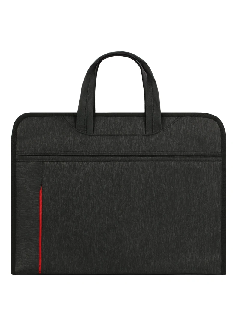 A4 Briefcase Laptop Case Document Bag Men Women Portable Business Conference Office Paper Organizer Zipper Large-capacity Folder